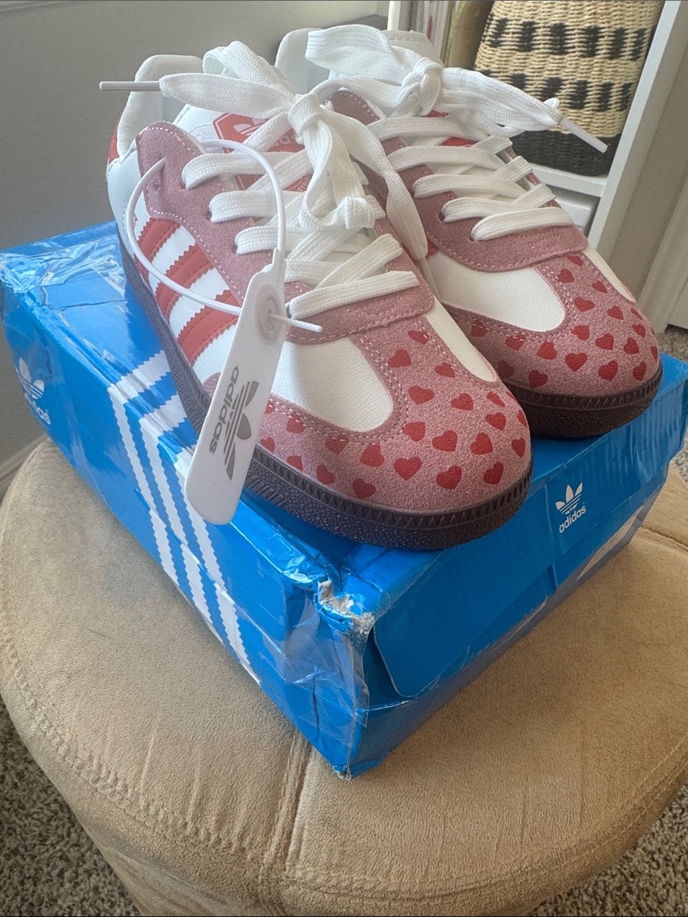 adidas Samba Women's Sneakers White and Red - Picture 4 of 11